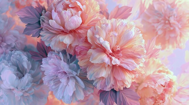 Soft Blurred Y2K Florals Vintage abstract floral background