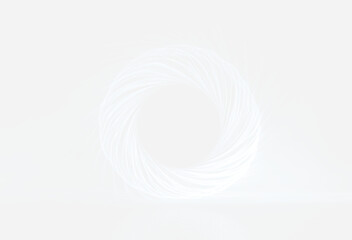 Blue radiant neon spiral ring circular swirl vortex abstract motion energy glowing curve line rotation loop wave concentric halo orbit spin dynamic smooth flowing light futuristic digital transparent  © Ulia