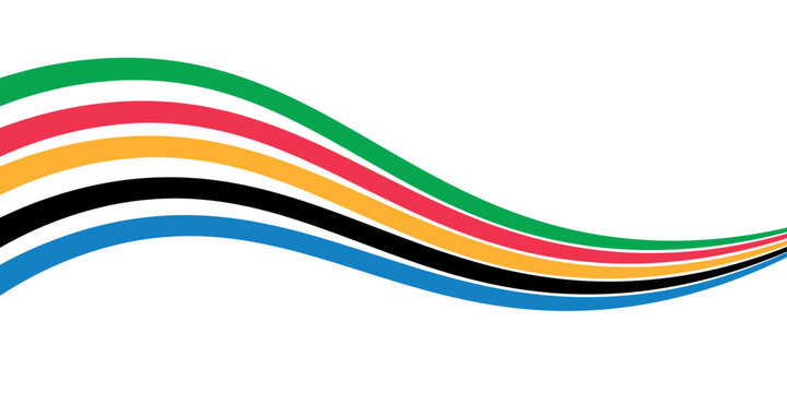 Five Color Lines Dynamic Design Colorful modern illustration