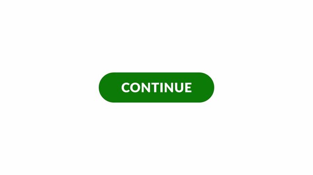 Dynamic 'Continue' button for interactive user interfaces on transparent background. Engaging  element conveying progress, crucial for digital platforms and user engagement in 4k  with Alpha channel