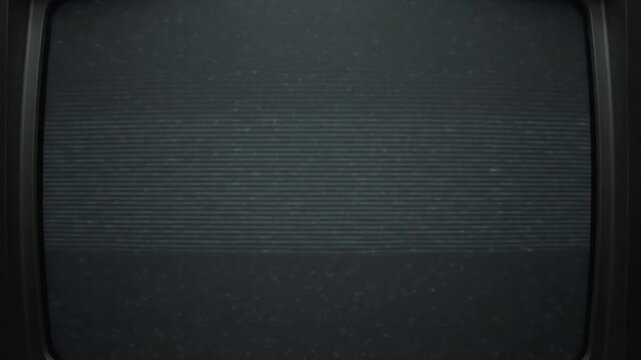 Cinematic Slow Motion Defocused Vintage CRT Screen with Soft Static and Scanlines for Mystery and Horror Background