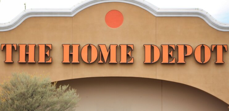 Tucson, Arizona -- May 27, 2026: Home Depot storefront at El Con Mall in Tucson