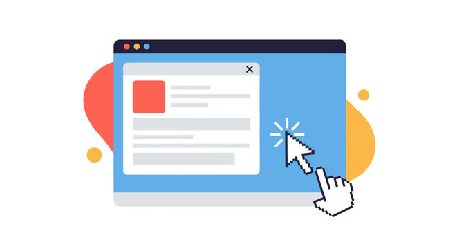 Computer Screen with Cursor Clicking on a Button.