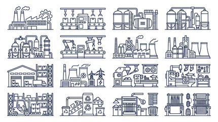 Naklejka premium Industrial factory buildings and facilities.