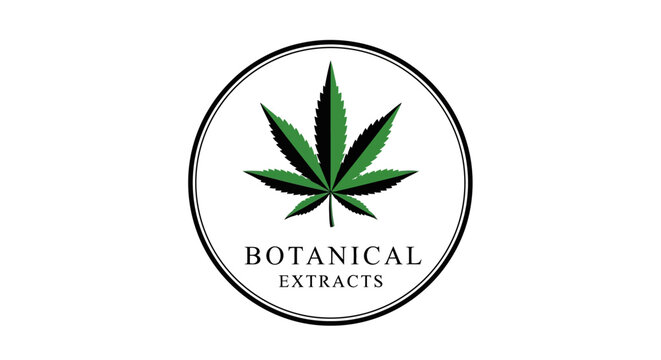 Cannabis leaf logo for botanical extracts company.