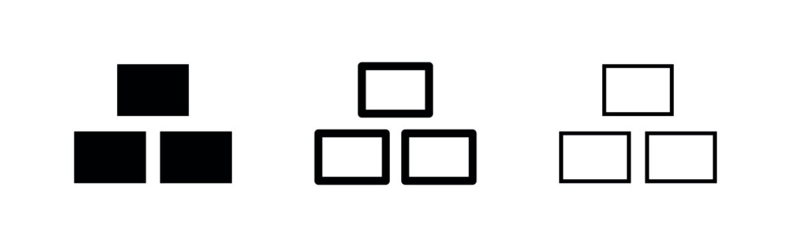 Structure Icon Set Organization Hierarchy Block Logic Flow Symbols