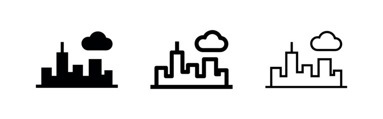 Fototapeta premium City skyline with cloud icon symbolizing urban weather or cloud computing in a smart city