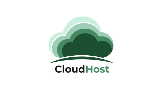 CloudHost logo with green layered cloud design.