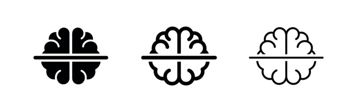 Brain split horizontally icon, representing compartmentalization or segmentation