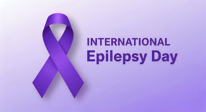 International epilepsy day awareness purple ribbon