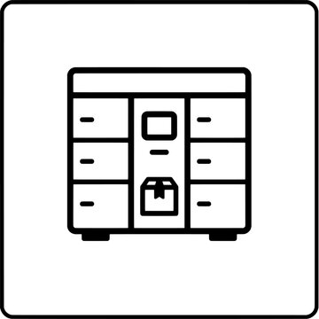 Parcel Locker Icon Minimal Delivery Storage Symbol Vector