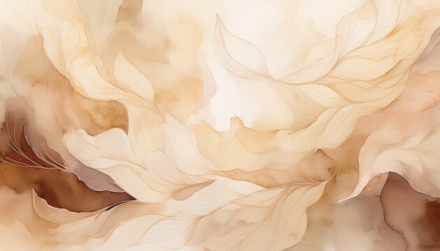 abstract background featuring soft light watercolor washes in shades of beige and pale brown