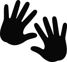 Fototapeta premium Hand silhouette icon illustration featuring gesture communication support and abstract human interaction vector artwork design collection