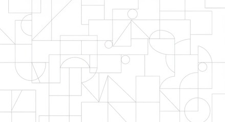 Fototapeta premium Abstract geometric pattern with lines and curves isolated on white background