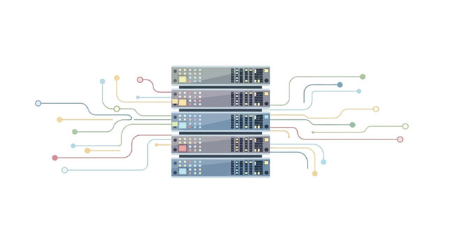 Server Rack Technology Network Connection Data Center.