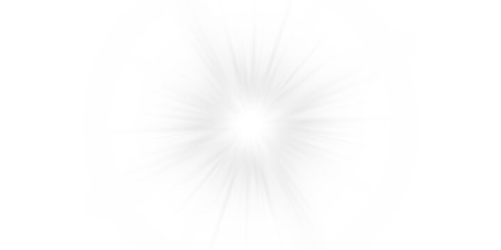 Sunlight bright golden flash of light on transparent background with rays and glare and rainbow, Vector graphics.