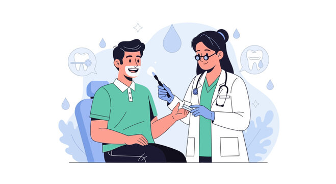 Dentist Examining Patient's Teeth, Dental Care Concept