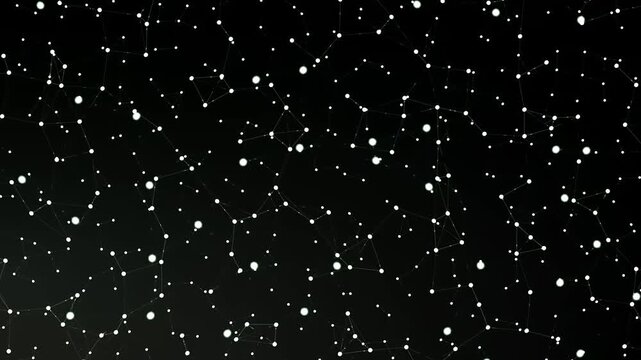 Abstract Network Dots Connecting in Night Canvas