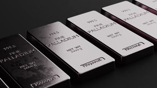 Modern palladium trading concept with premium metallic textures and cinematic motion. Designed for fintech, investment and commodity media. Part of collection.