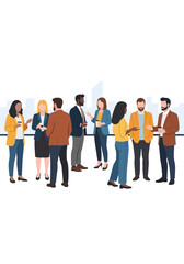 Fototapeta premium Diverse Business Team Having Coffee Break, Office Background