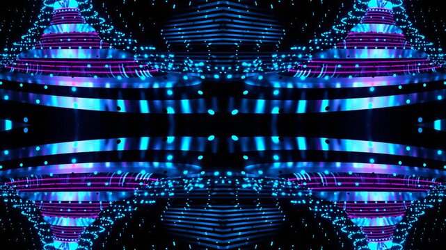 Cyan and Pink Cyber Strobe Carousel Kaleidoscope Background VJ Loop in 4K