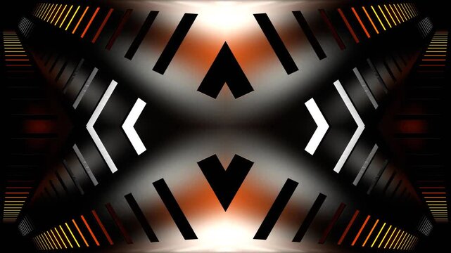 Orange and White Neon Bright Light Kaleidoscope Background VJ Loop in 4K