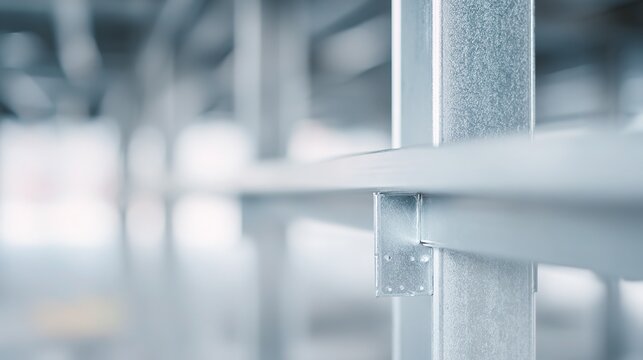 Steel frame plant under construction, prominent structure, pure background, construction and industrial facility visual