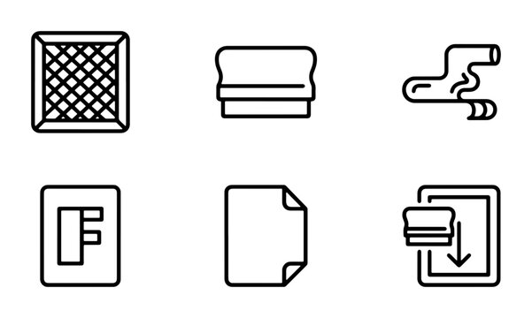 Screen Printing Icons, Silk Screen Tools, Graphic Design Elements, Vector Art Set
