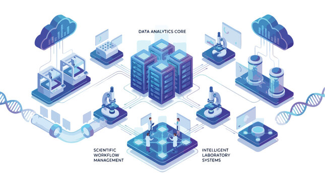 Isometric Data Analytics Cloud Laboratory System and Scientific Research.