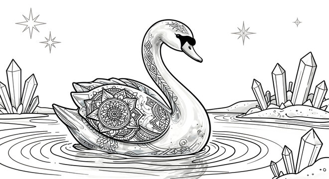 A swan with a mandal on its back