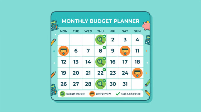 Monthly Budget Planner Calendar.
