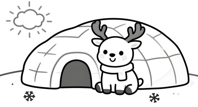 A cartoon reindeer sitting in front of a igl igl igl igl igl igl igl igl igl igl i