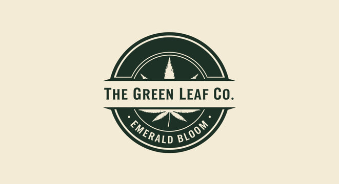 The Green Leaf Co Emerald Bloom Logo Design.