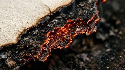 Fototapeta premium Burning Paper Close-up: Flames and Texture