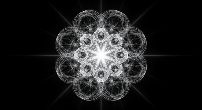 Abstract White Mandala Pattern
