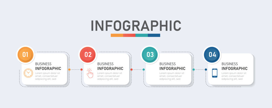 Presentation business infographic template vector. infographic template, 4 steps. vector illustration