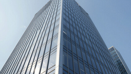 Obraz premium Abstract Corporate Architecture Glass Building Reflection Business Background