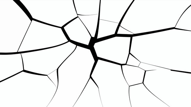 Cracked and broken surface with central fracture lines