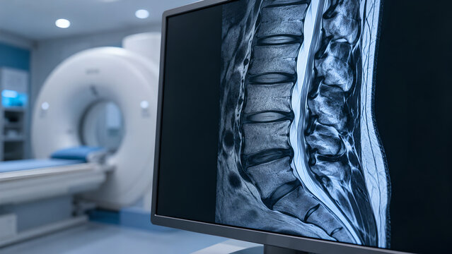 Ankylosing Spondylitis Spine Radiology Image Showing Enthesitis Inflammation for Medical Education and Patient Care Use