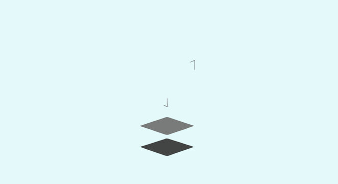 Minimalist graphic featuring stacked dark grey rhombus shapes and subtle numerical overlays, symbolizing layering, order, and sequence on a light blue background
