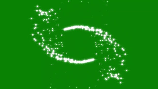 shiny glowing stars transition on green screen loop animation glitter sparkles star trail, dust, pixie dust path, 2D twinkle magic dust animation, 4k video