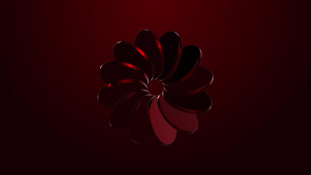 Rich Luxury Elegant Shiny Shining Red Ring Coin Circle Rotating Loop Carousel Dark Theme Background Backdrop Template 