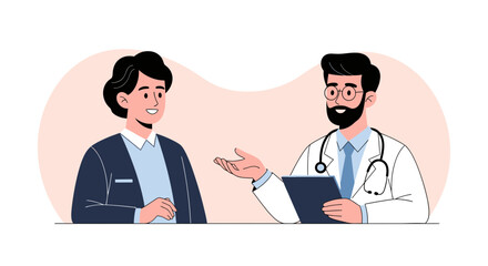 Fototapeta premium Doctor consulting patient, medical appointment, health check