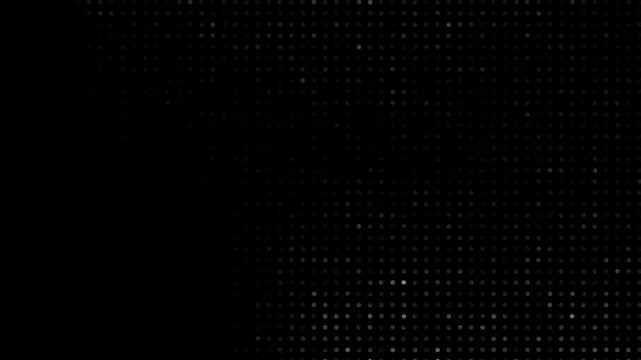 Animated abstract halftone technology black background random dots, Animated abstract technology dark background random dots and grid,
Abstract black and white gradient halftone dotted background 