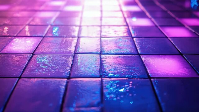 Wet Brick Pavement at Night
