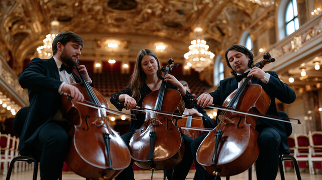 String quartet rehearses in candlelit ba 2