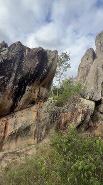 Video of beautiful rocks on a mountain. Montezuma, Minas Gerais, Brazil.