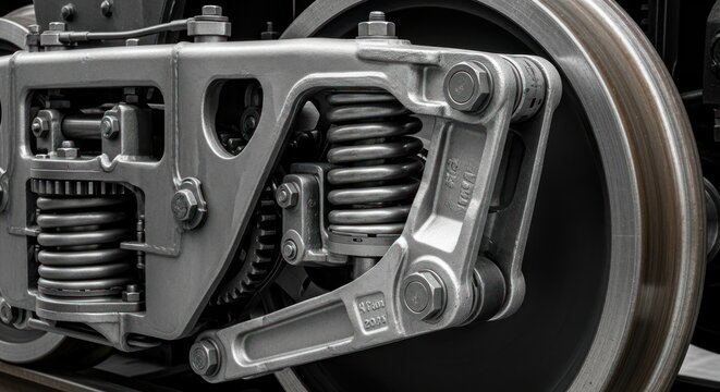 Train wheel suspension system.