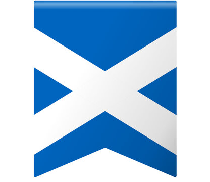 Blue scotland national flag with a white saltire vertical banner emblem is a suitable symbol for national pride and patriotic designs. Scottish heritage