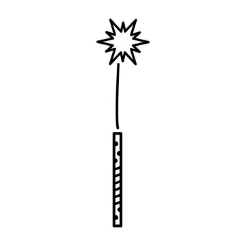 Fireworks Lady Finger w Lit Fuse Icon Roman Candle